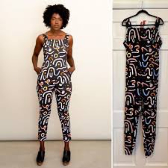 NWT Nooworks print overalls Sz XXL lightweight cotton "Awesome Blossom" print - Picture 4 of 14